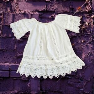 ✨️HP✨️Blue Mood | NWT Cute White Sheer Boho Lace Top (SIZE S)